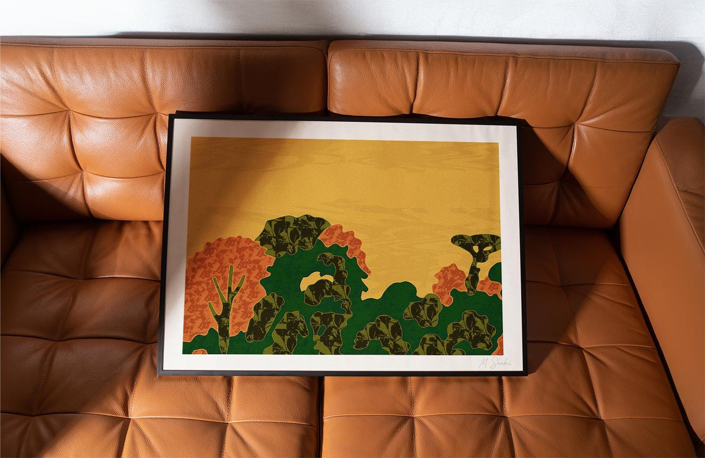 Autumn Landscape Art Print: Mid-Century Modern Giclée on Hahnemühle Paper