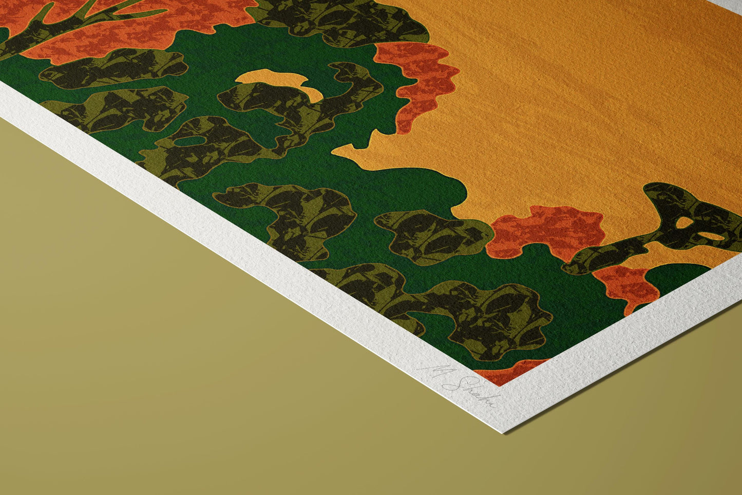 Autumn Landscape Art Print: Mid-Century Modern Giclée on Hahnemühle Paper