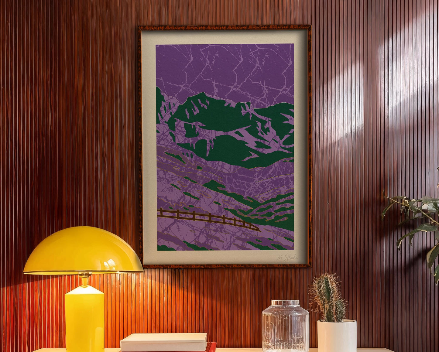 Mid-Century Modern Mountain Art Print: Violet Range Giclée