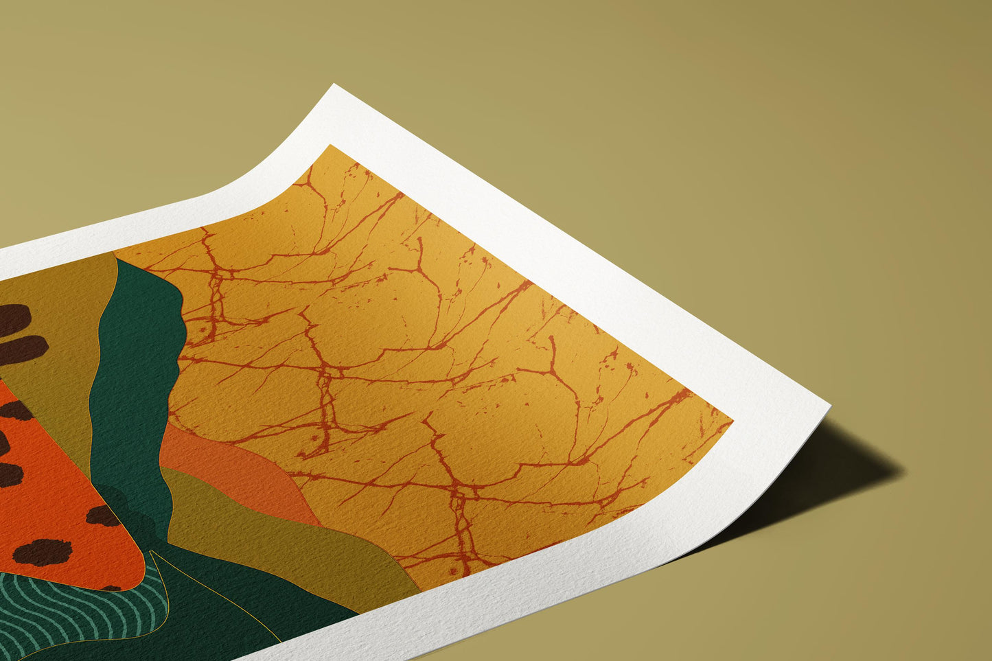 Mid-Century Modern Landscape Art Print: Abstract River Bend Giclée