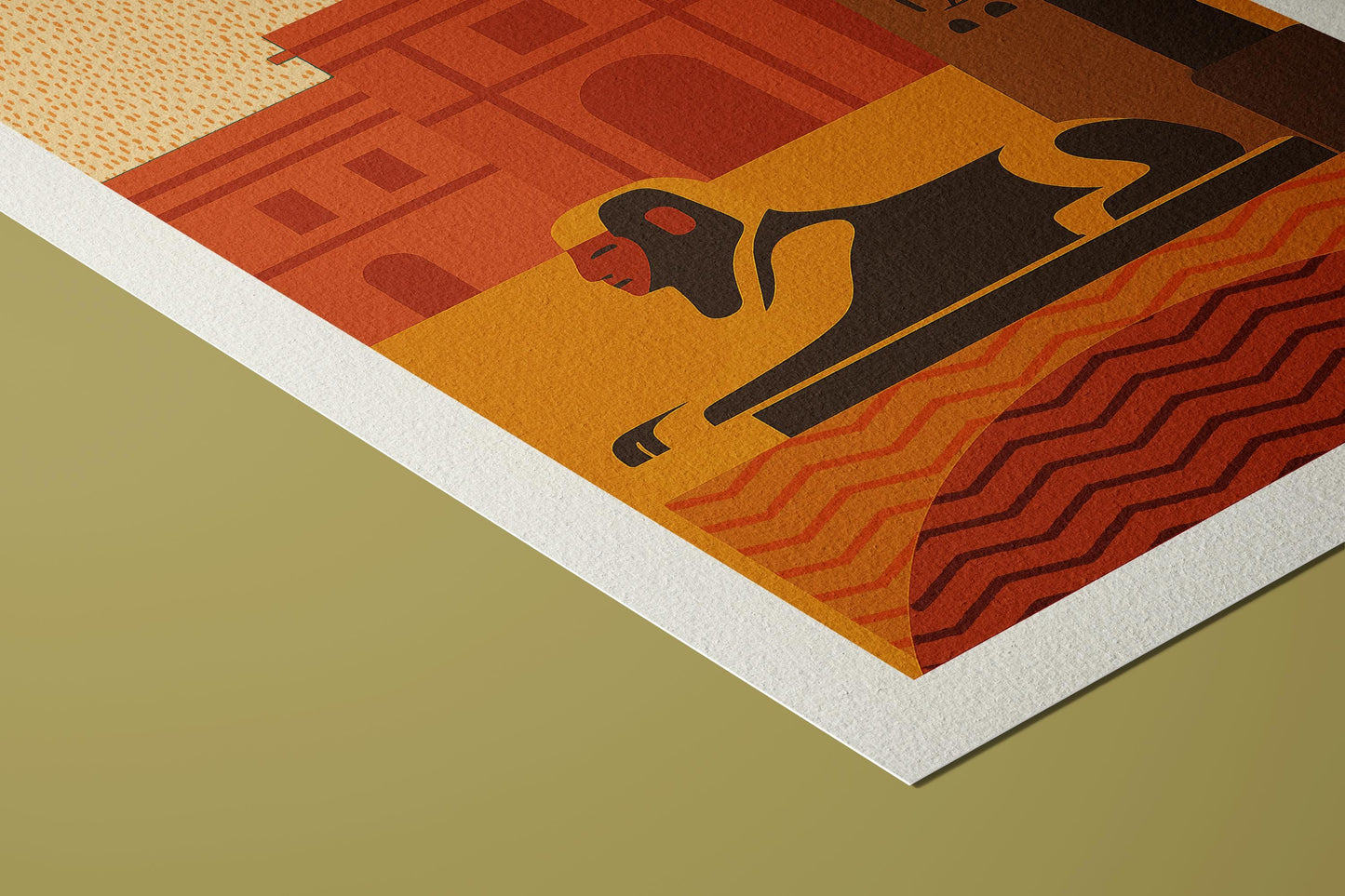 Cairo Egypt Art Print: Mid-Century Modern Giclée, Desert Hues
