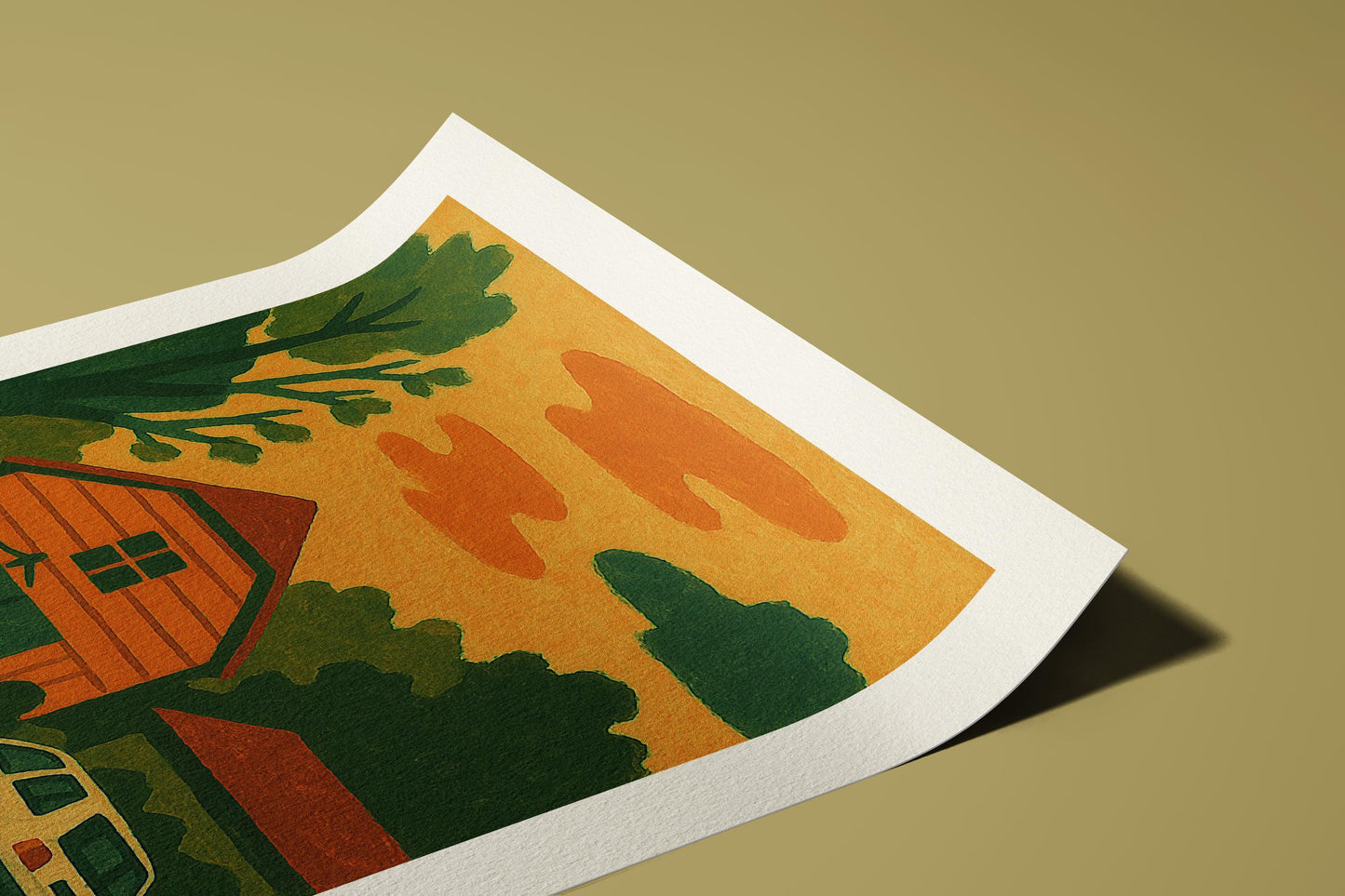 Mid-Century Modern Landscape Art Print: Homecoming, Giclée on Hahnemühle Paper