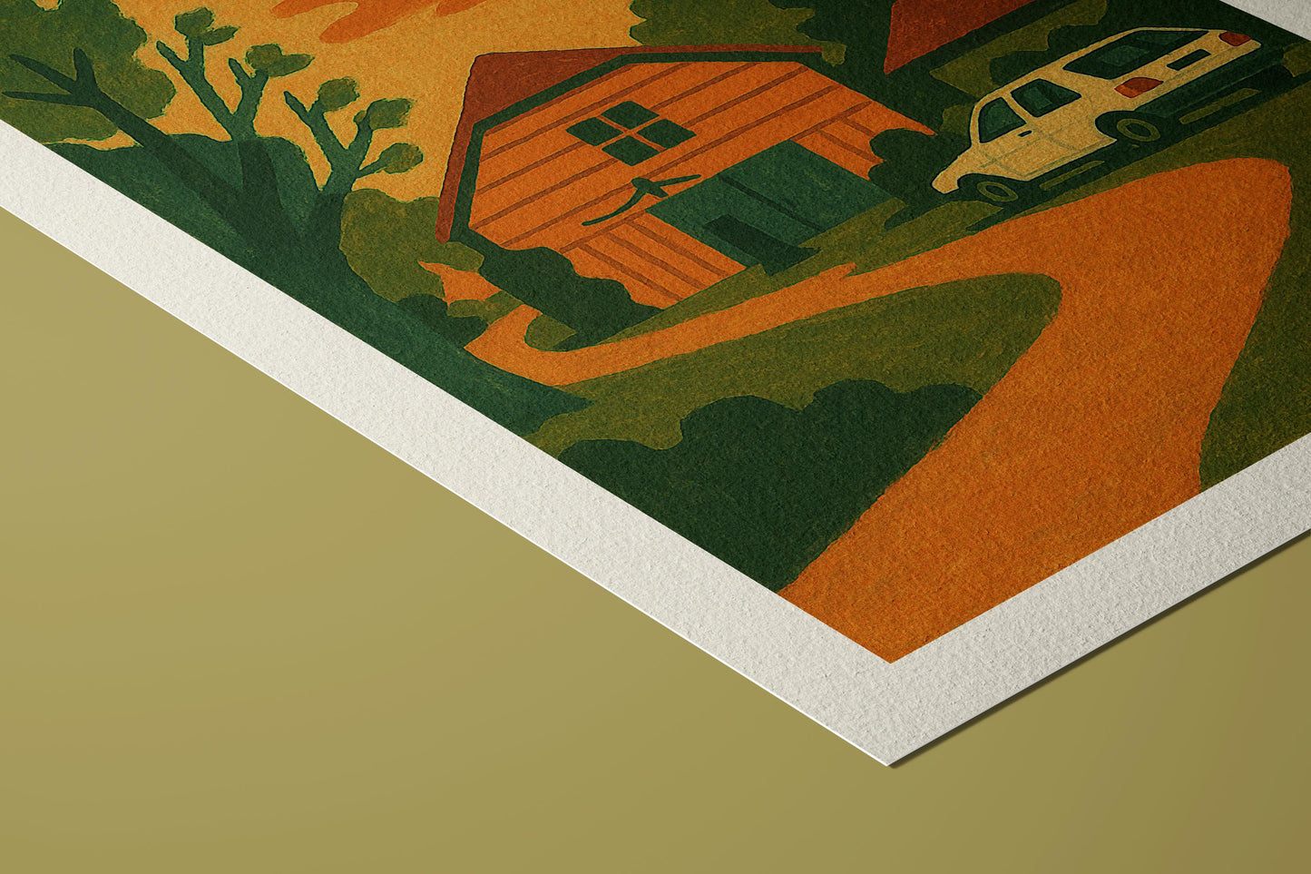 Mid-Century Modern Landscape Art Print: Homecoming, Giclée on Hahnemühle Paper