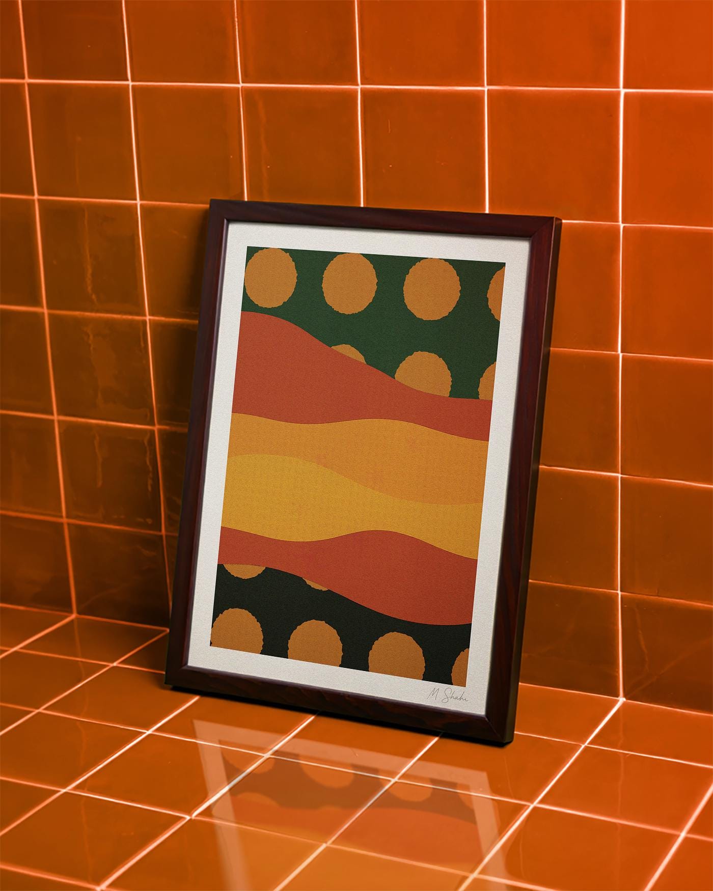 Mid-Century Modern Geometric Art Print: Solar Rhythm on Hahnemühle Paper