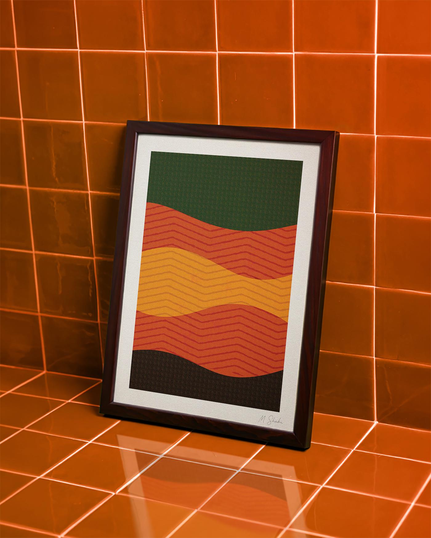 Mid-Century Modern Geometric Art Print: Solar Rhythm III, Giclée on Hahnemühle Paper