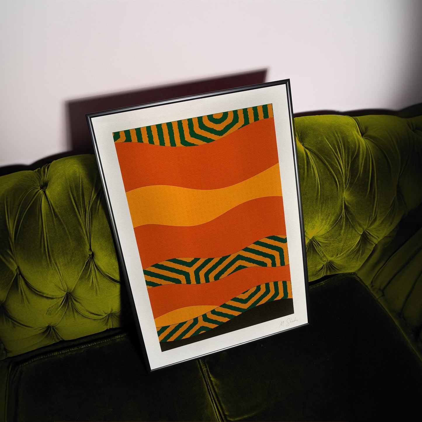 Solar Rhythm II: Mid-Century Modern Geometric Wall Art Giclée Print