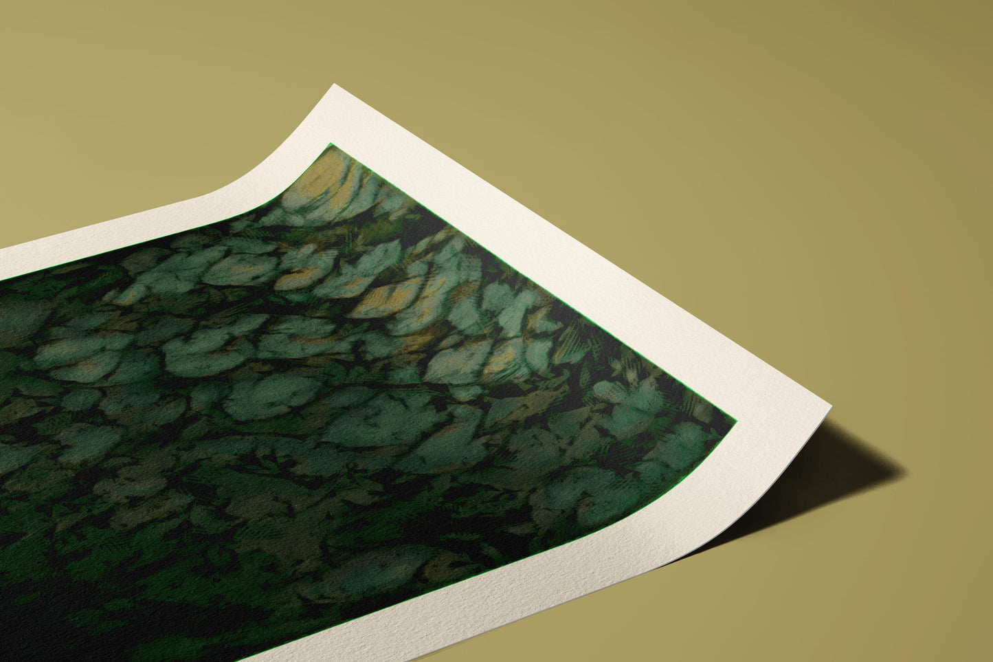 Ivyfall Botanical Abstract Art Print: Mid-Century Modern, Green and Black Wall Art