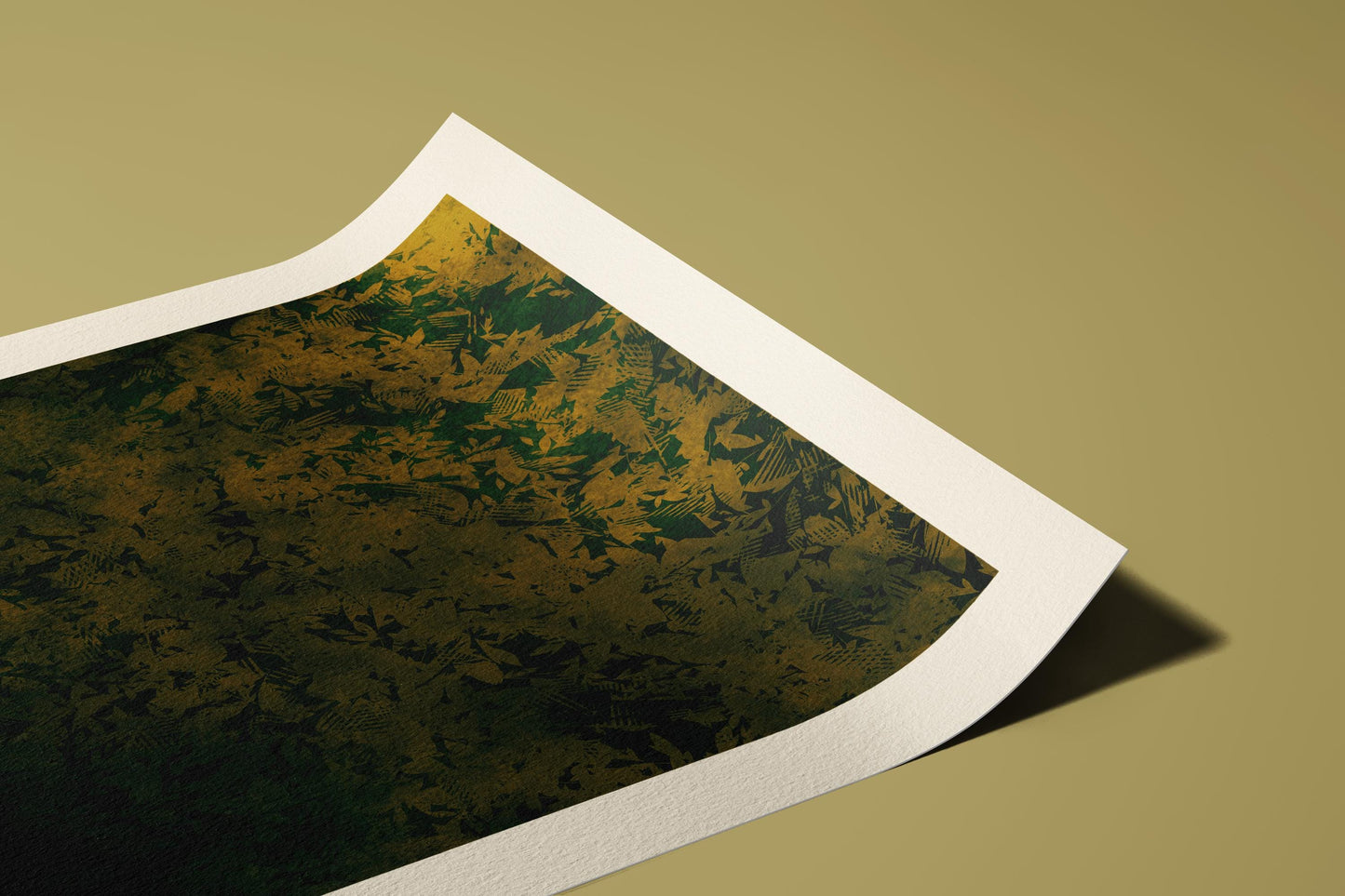 Abstract Mid-Century Shadowleaf Botanical Giclée Print: Olive, Moss and Black Wall Art
