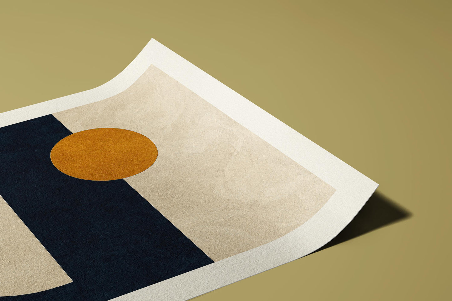 Mid-Century Geometric Giclée Art Print: Ochre, Rust and Navy Wall Art
