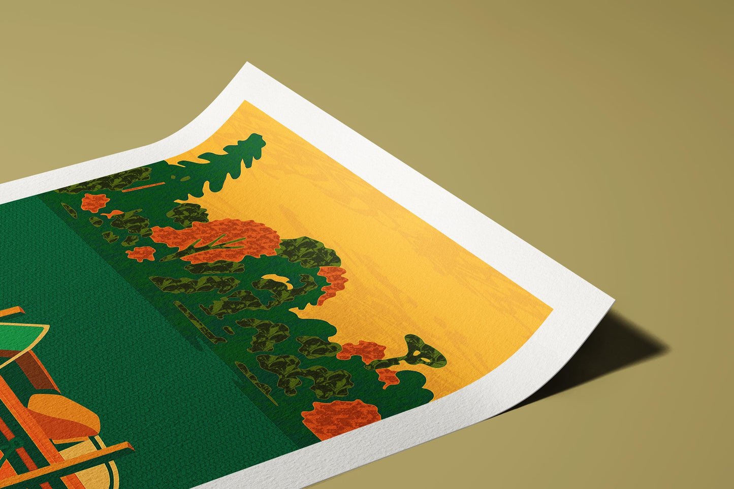 Mid-Century Modern Boat Art Print: Abstract Lake Giclée on Hahnemühle Paper