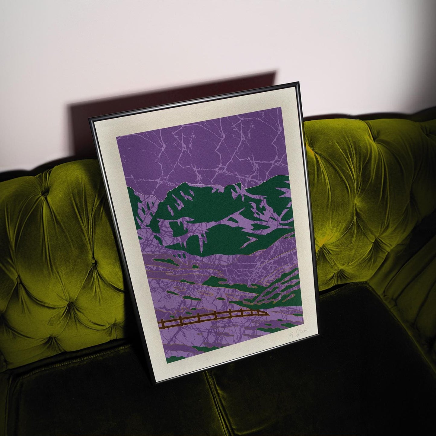 Mid-Century Modern Mountain Art Print: Violet Range Giclée