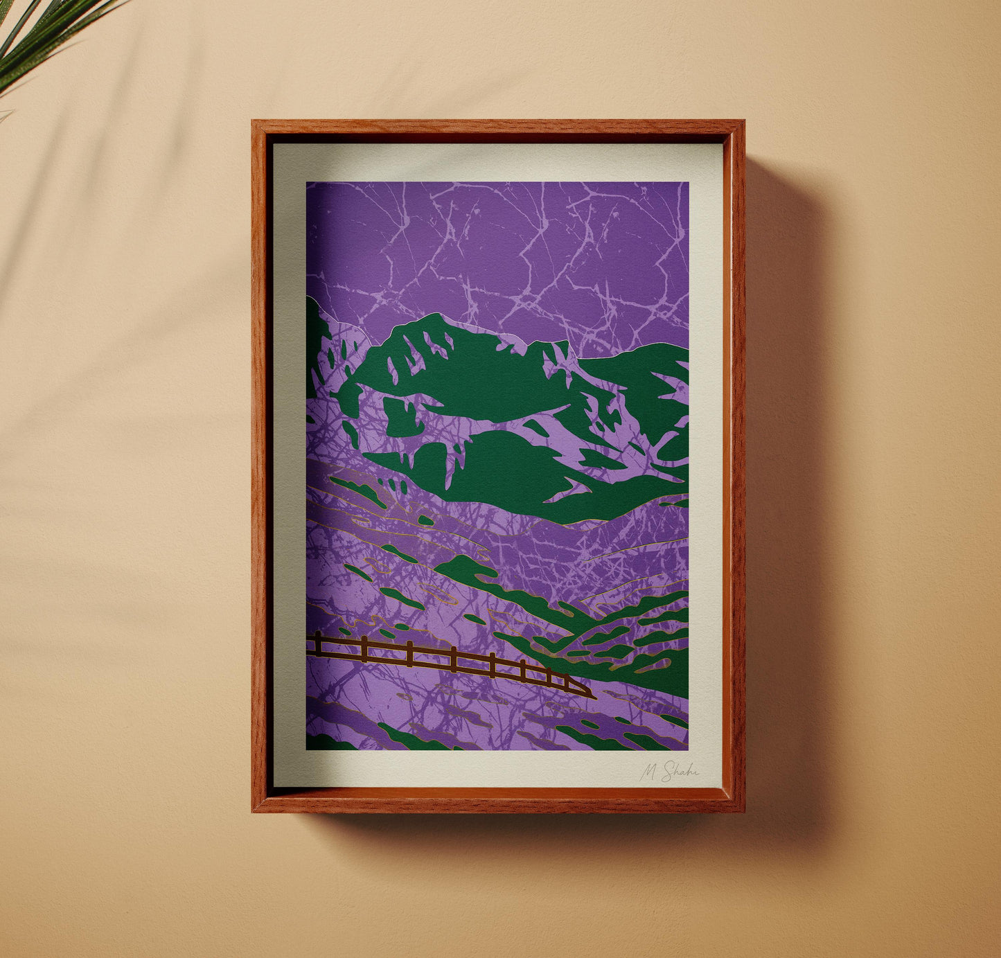 Mid-Century Modern Mountain Art Print: Violet Range Giclée