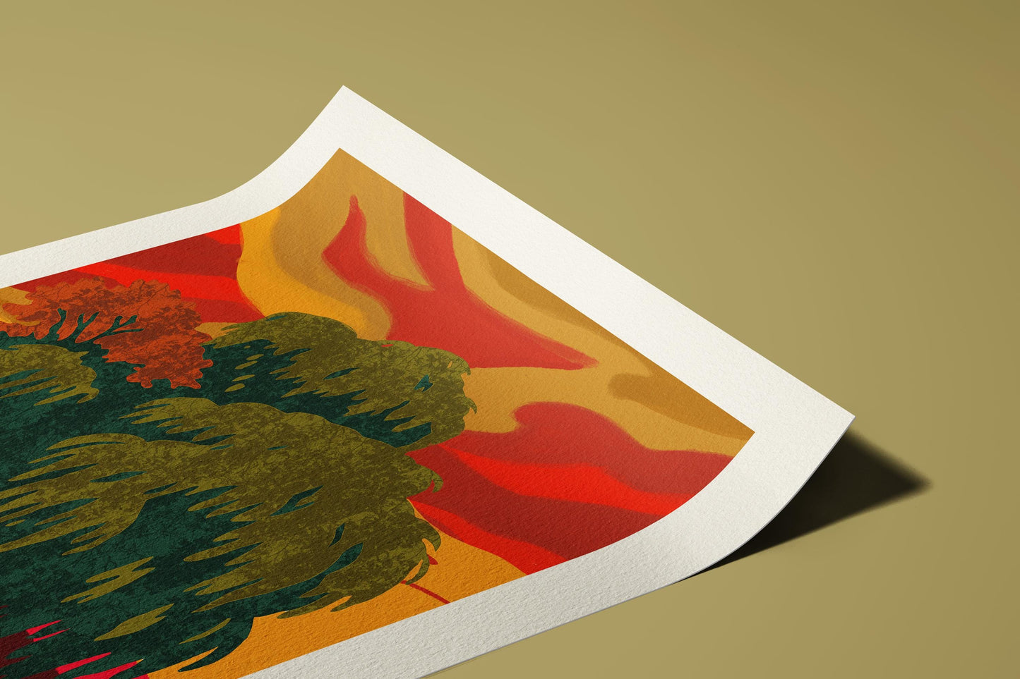 Lonely Tree Landscape Art Print: Mid-Century Modern Giclée