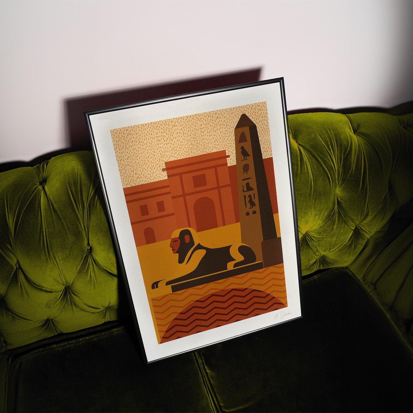 Cairo Egypt Art Print: Mid-Century Modern Giclée, Desert Hues