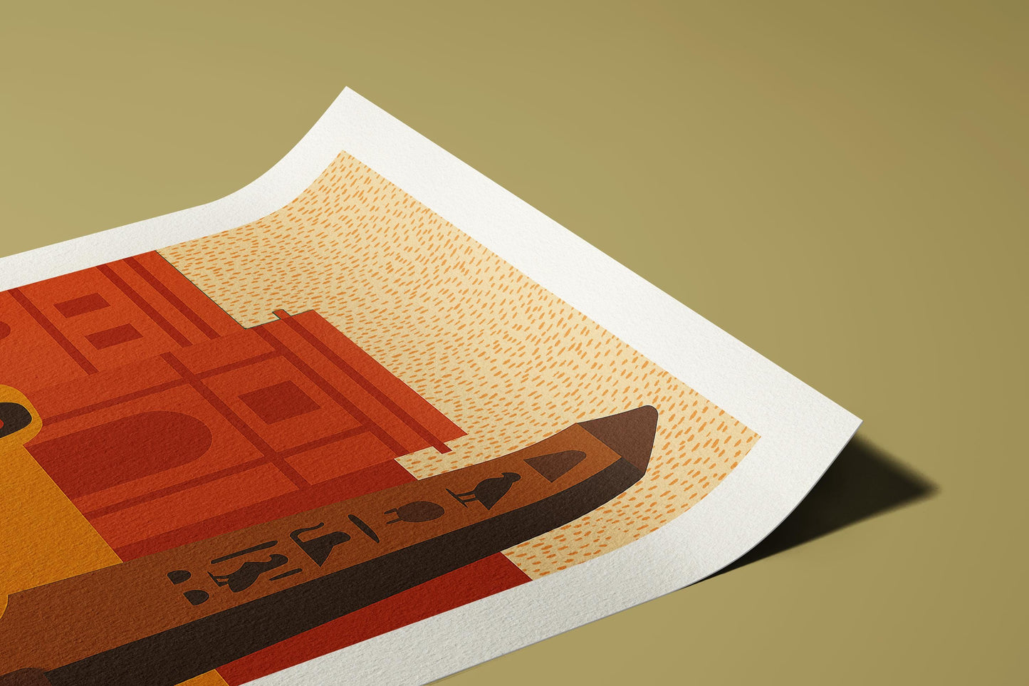 Cairo Egypt Art Print: Mid-Century Modern Giclée, Desert Hues