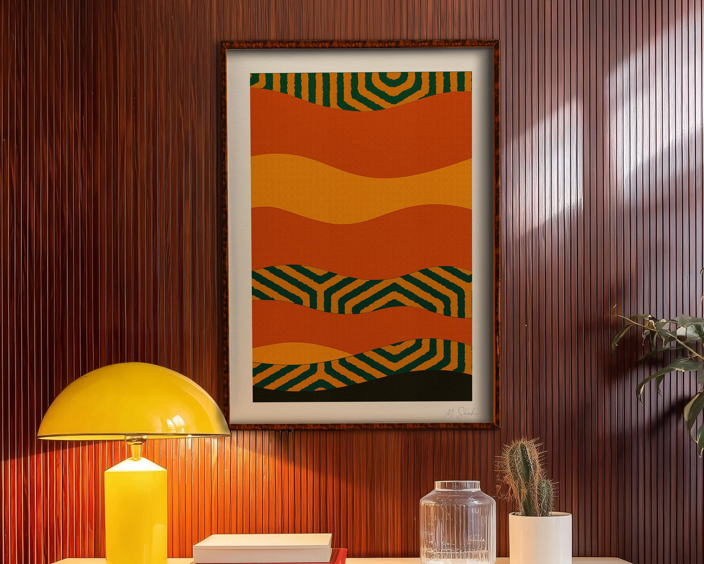 Solar Rhythm II: Mid-Century Modern Geometric Wall Art Giclée Print