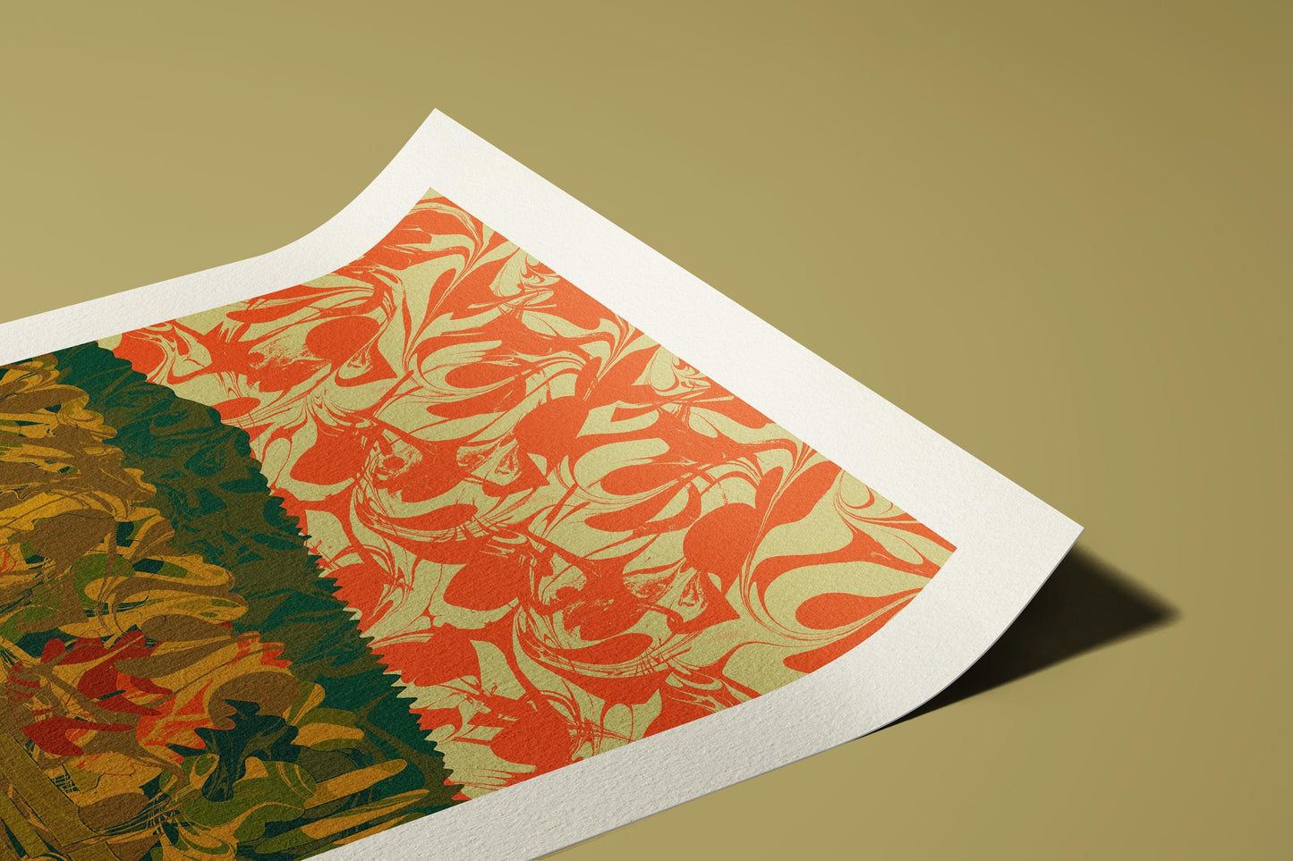Lake District Fields Wall Art Print: Mid-Century Modern Abstract Giclée on Hahnemühle