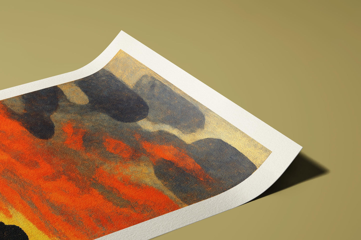 Mid-Century Modern Sunset Wall Art Print: Abstract Fire Dusk, Giclée on Hahnemühle