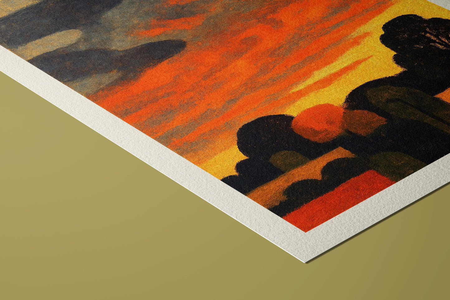 Mid-Century Modern Sunset Wall Art Print: Abstract Fire Dusk, Giclée on Hahnemühle