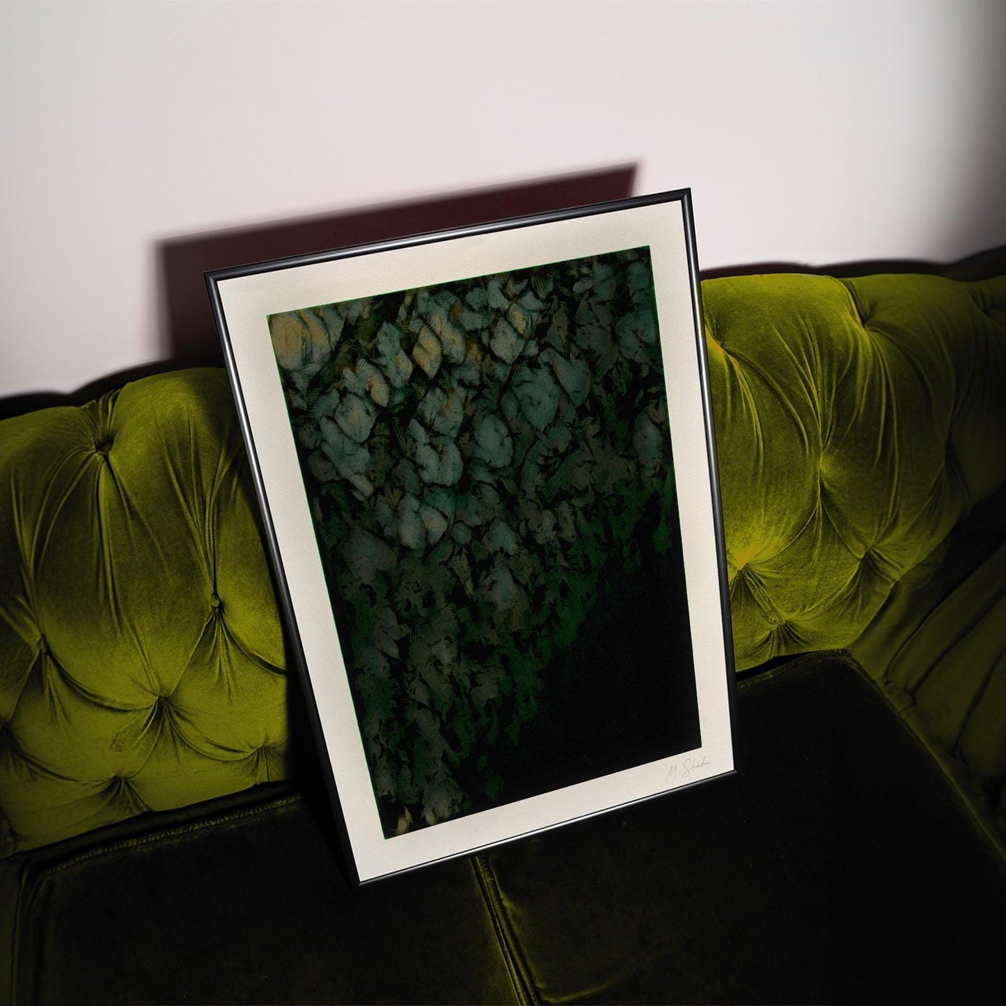 Ivyfall Botanical Abstract Art Print: Mid-Century Modern, Green and Black Wall Art