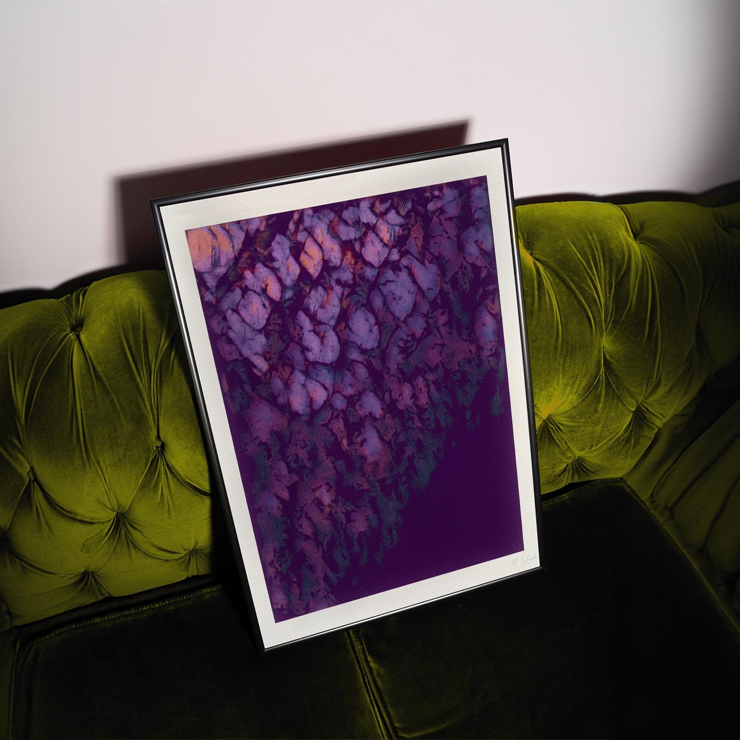 Mid-Century Violet Ivy Botanical Art Print: Giclée Fine Wall Art
