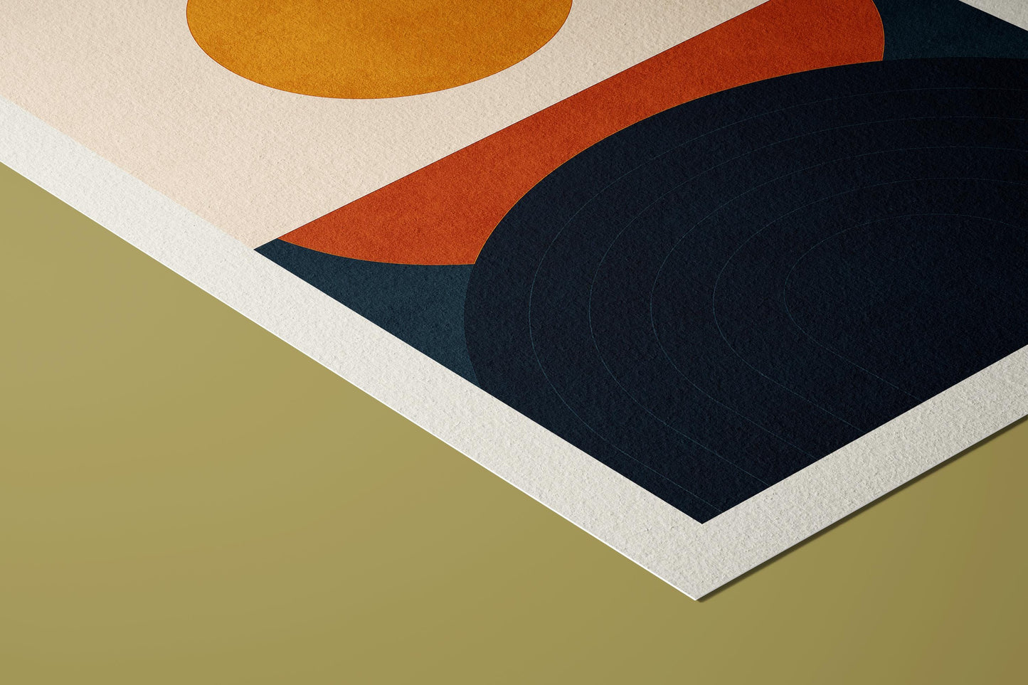 Mid-Century Geometric Giclée Art Print: Ochre, Rust and Navy Wall Art