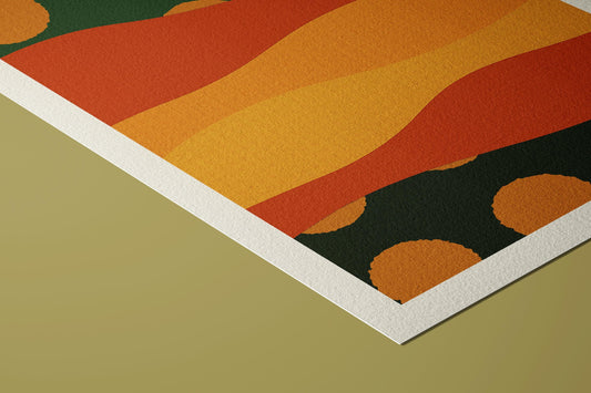 Mid-Century Modern Geometric Art Print: Solar Rhythm on Hahnemühle Paper