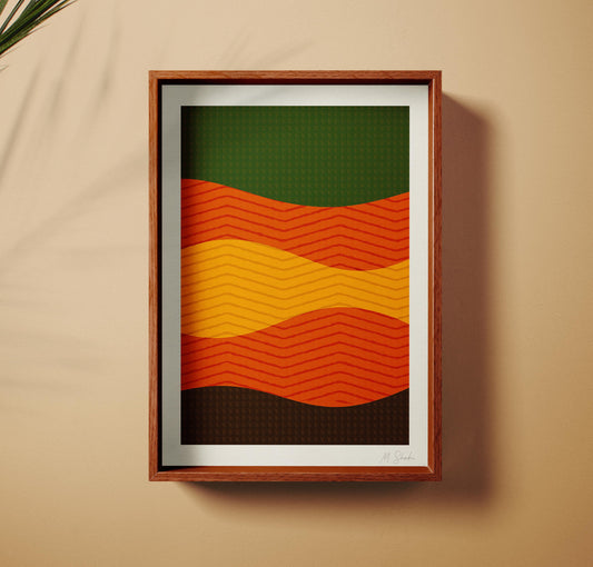 Mid-Century Modern Geometric Art Print: Solar Rhythm III, Giclée on Hahnemühle Paper