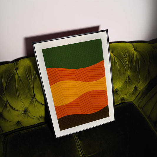 Mid-Century Modern Geometric Art Print: Solar Rhythm III, Giclée on Hahnemühle Paper