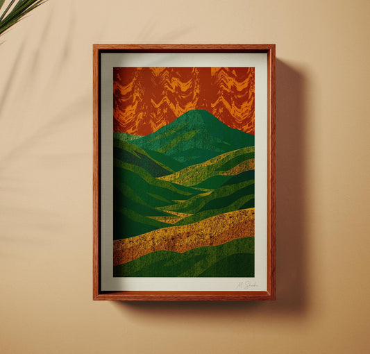 Mid-Century Modern Mountain Art Print: Fine Art Giclée