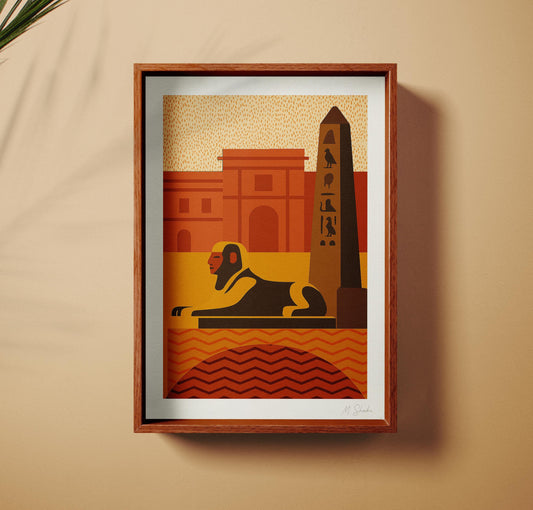 Cairo Egypt Art Print: Mid-Century Modern Giclée, Desert Hues