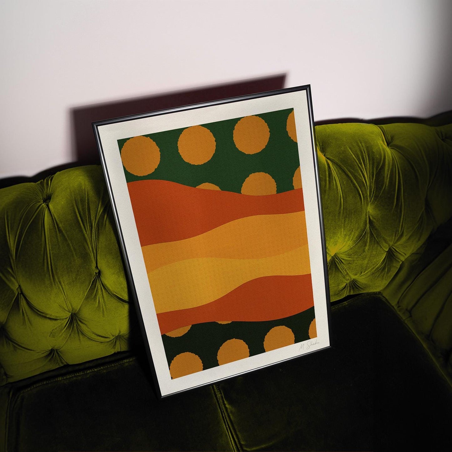 Mid-Century Modern Geometric Art Print: Solar Rhythm on Hahnemühle Paper