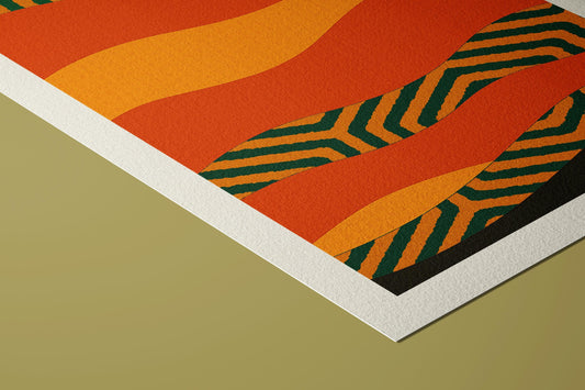 Solar Rhythm II: Mid-Century Modern Geometric Wall Art Giclée Print
