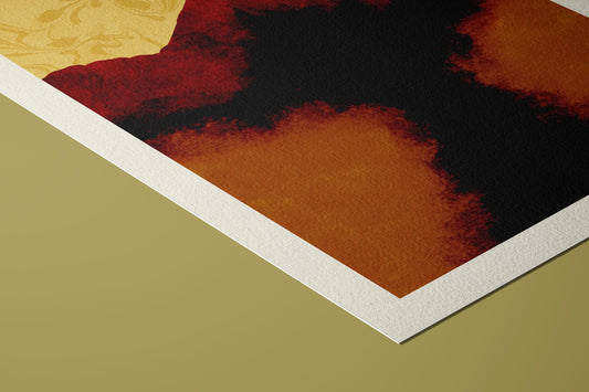 Mid-Century Volcano Art Print: Etna, Taormina Giclée Print on Hahnemühle